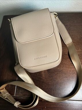 Louenhide Cuba Phone Bag in Stone- leather crossbody